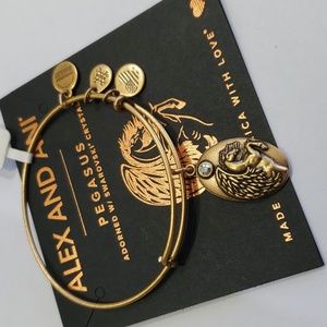 Alex and Ani Pegasus Swarovski Crystal Goldtone Bracelet